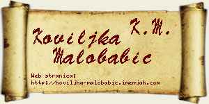 Koviljka Malobabić vizit kartica